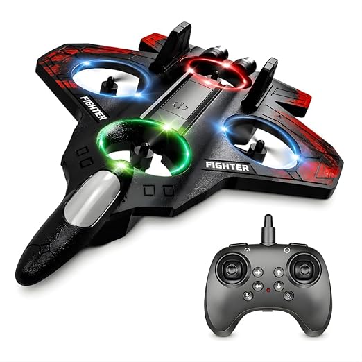 61+4bdjyVLL._SX522_ Starfighter ZCVTO-Z3 futuristic toy airplane for kids, space fighter aircraft toy model, black and red jet plane toy, action airplane toy for boys and girls, Kartiki Mart