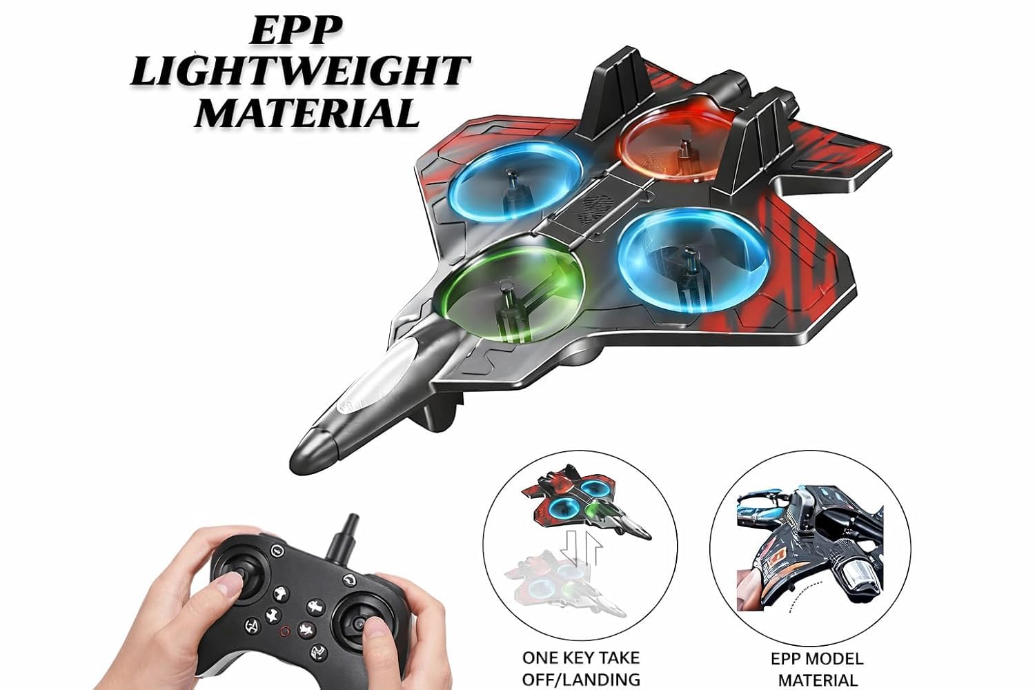 61alChNQRXL._SL1500_ Starfighter ZCVTO-Z3 futuristic toy airplane for kids, space fighter aircraft toy model, black and red jet plane toy, action airplane toy for boys and girls, Kartiki Mart