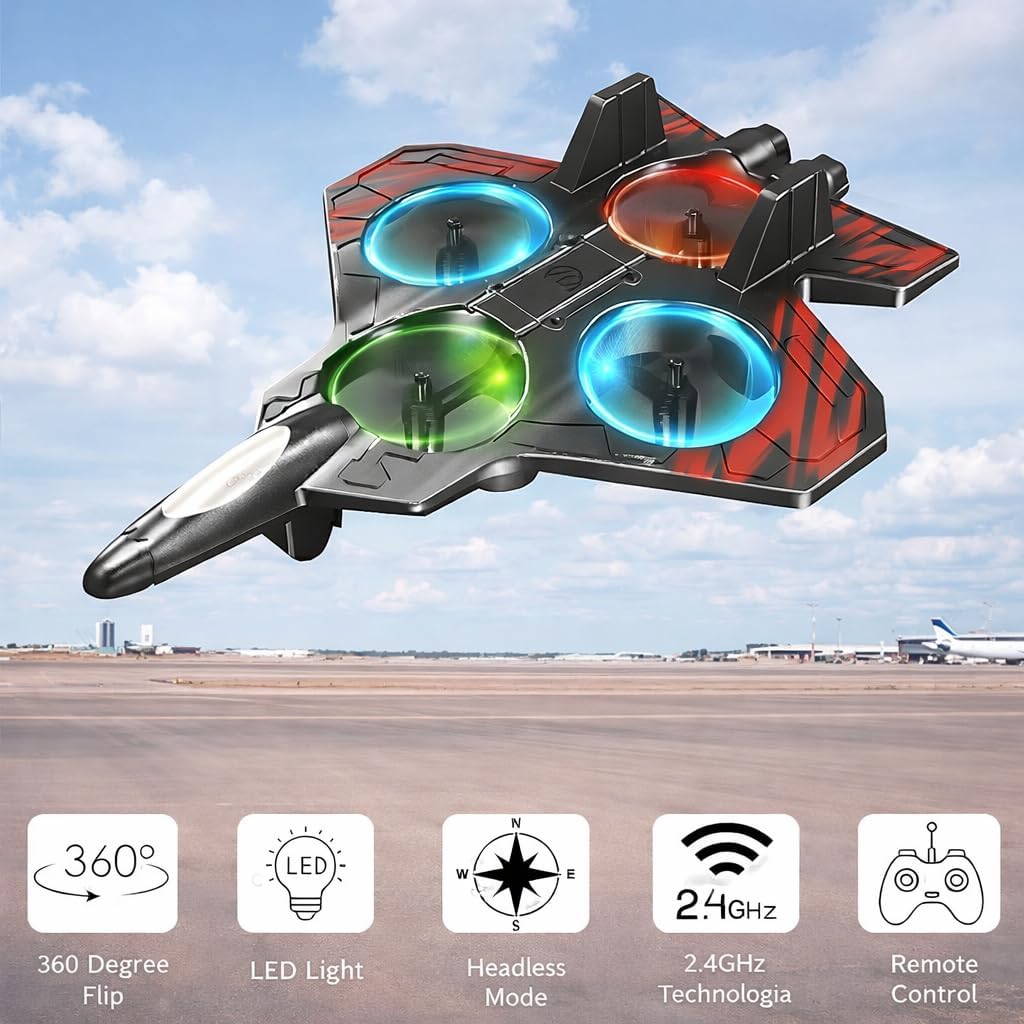 61pjKroG25L._SL1024_ Starfighter ZCVTO-Z3 futuristic toy airplane for kids, space fighter aircraft toy model, black and red jet plane toy, action airplane toy for boys and girls, Kartiki Mart
