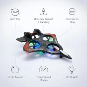 Starfighter ZCVTO-Z3 futuristic toy airplane for kids, space fighter aircraft toy model, black and red jet plane toy, action airplane toy for boys and girls, Kartiki Mart