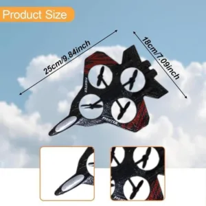Starfighter ZCVTO-Z3 futuristic toy airplane for kids, space fighter aircraft toy model, black and red jet plane toy, action airplane toy for boys and girls, Kartiki Mart