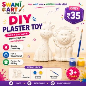 SWAMI ART Mini DIY Plaster Toy Kit – Animal Pair