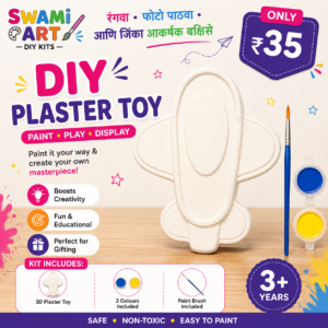 SWAMI ART Mini DIY Plaster Toy Kit – Aeroplane